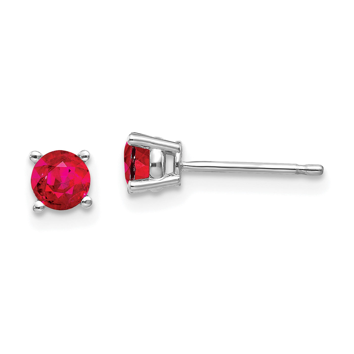 14k White Gold Ruby Earrings Main image