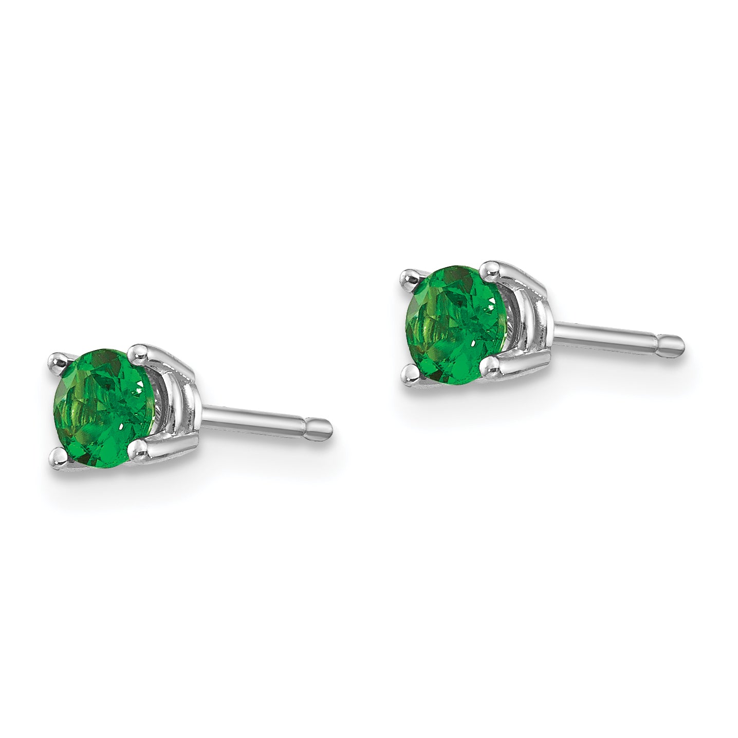 14k White Gold Tsavorite Earrings Secondary image