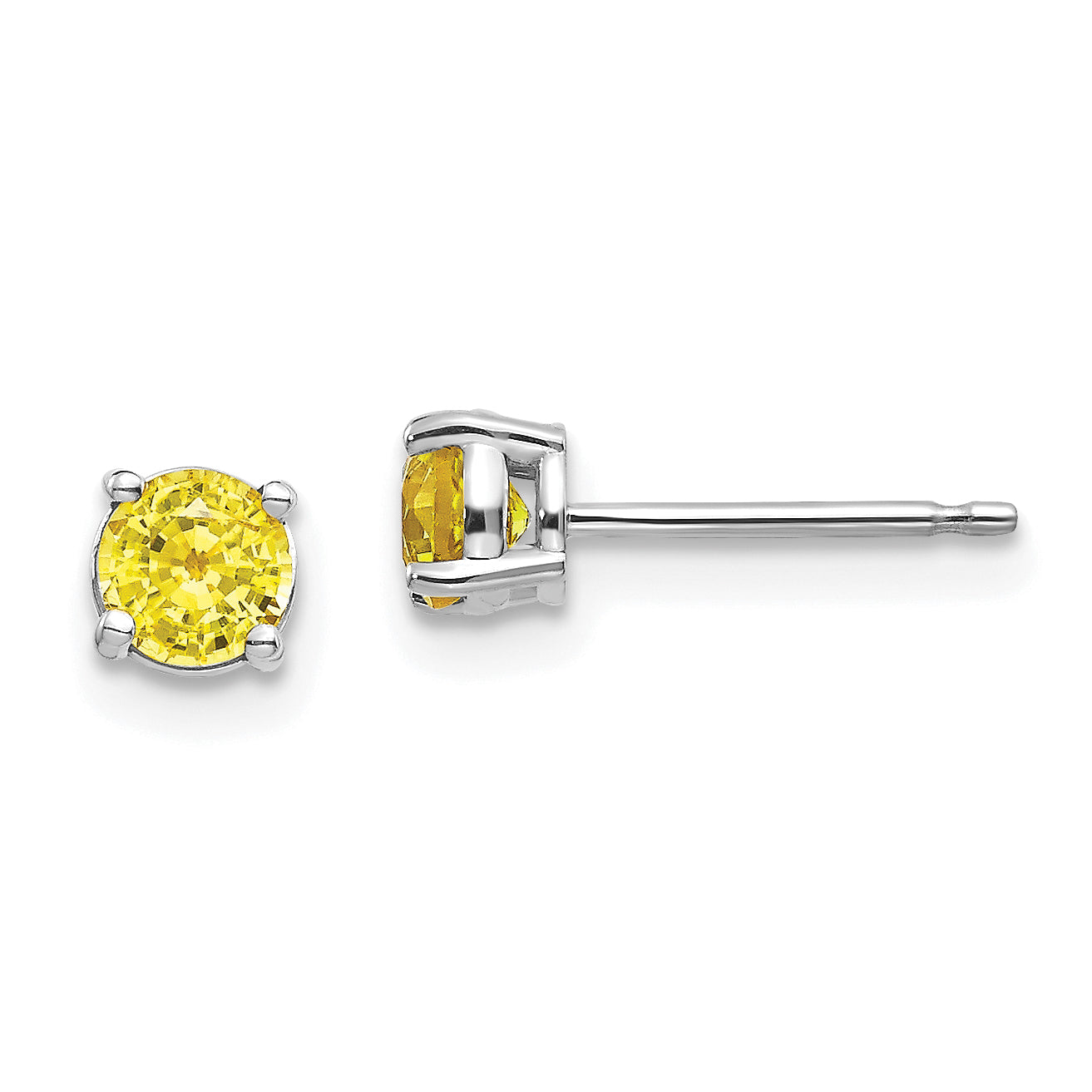 14k White Gold Yellow Sapphire Earrings Main image