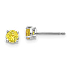 14k White Gold Yellow Sapphire Earrings