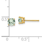 14k 5mm Round Green Quartz Earrings