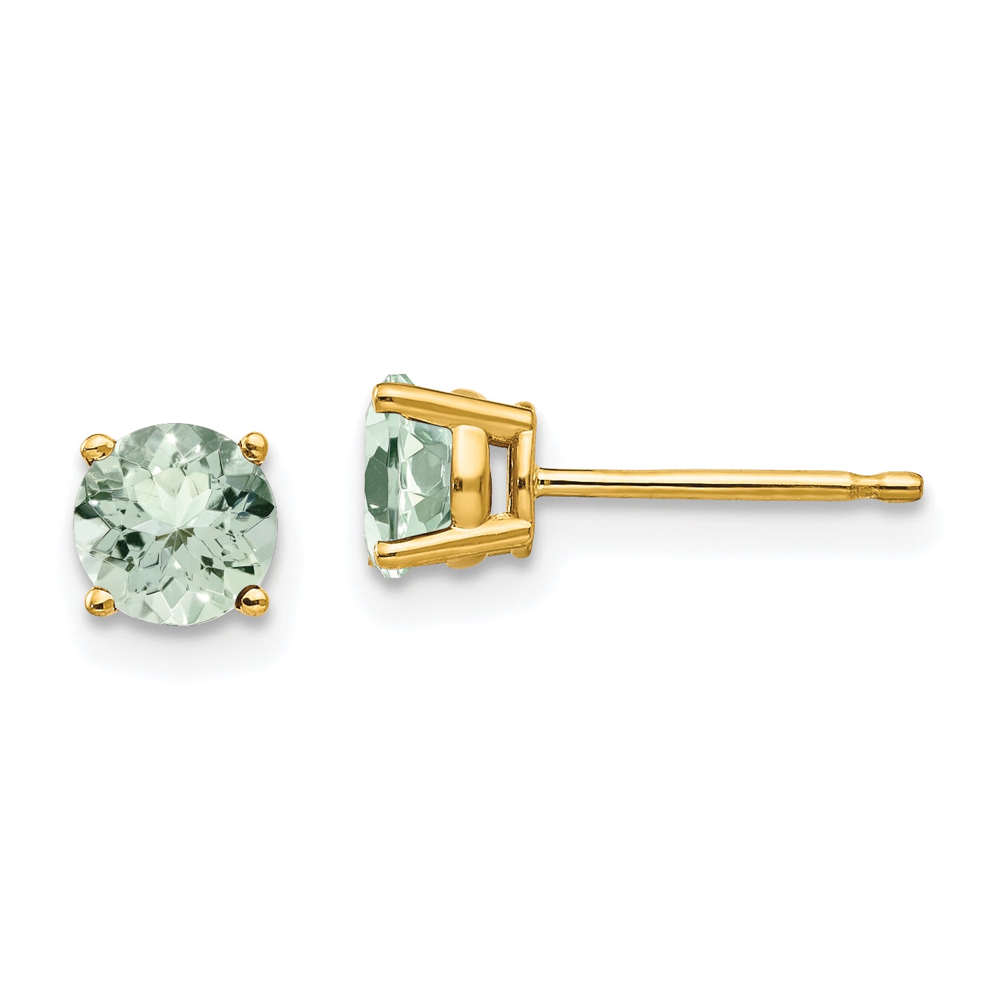 14k 5mm Round Green Quartz Earrings Main image