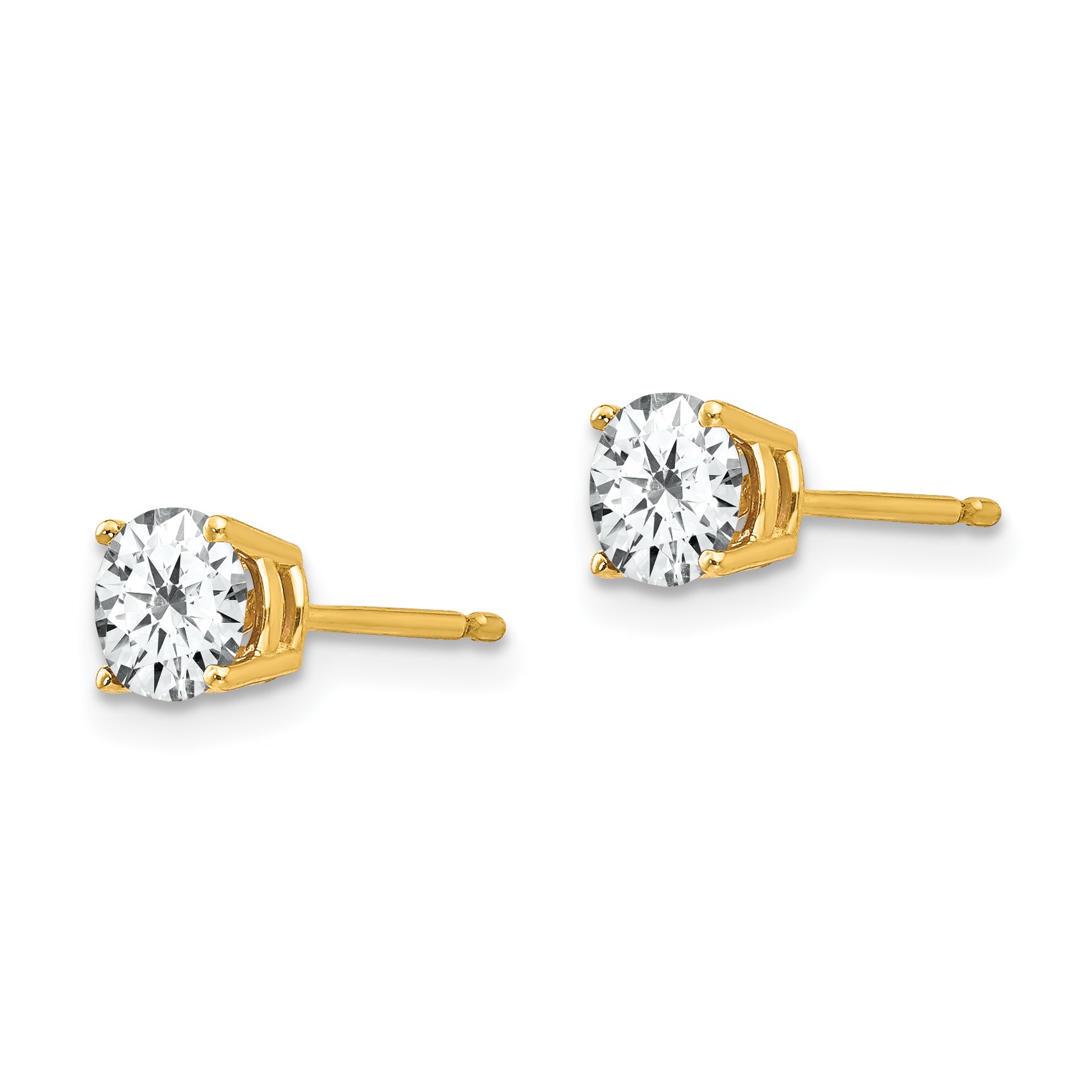 14k 5mm Cubic Zirconia Earrings Secondary image