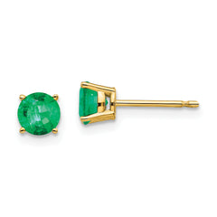 14k Emerald Post Earrings