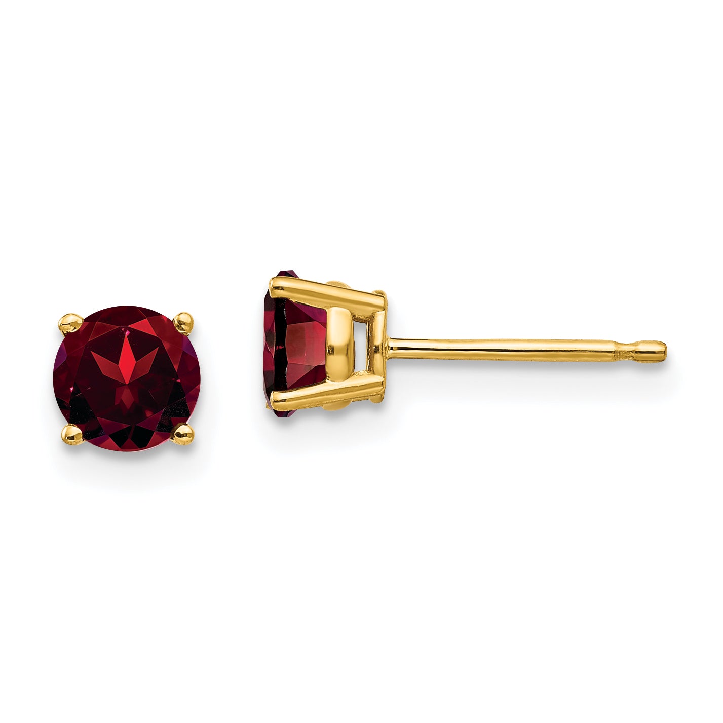 14k 5mm Garnet Post Earrings Main image