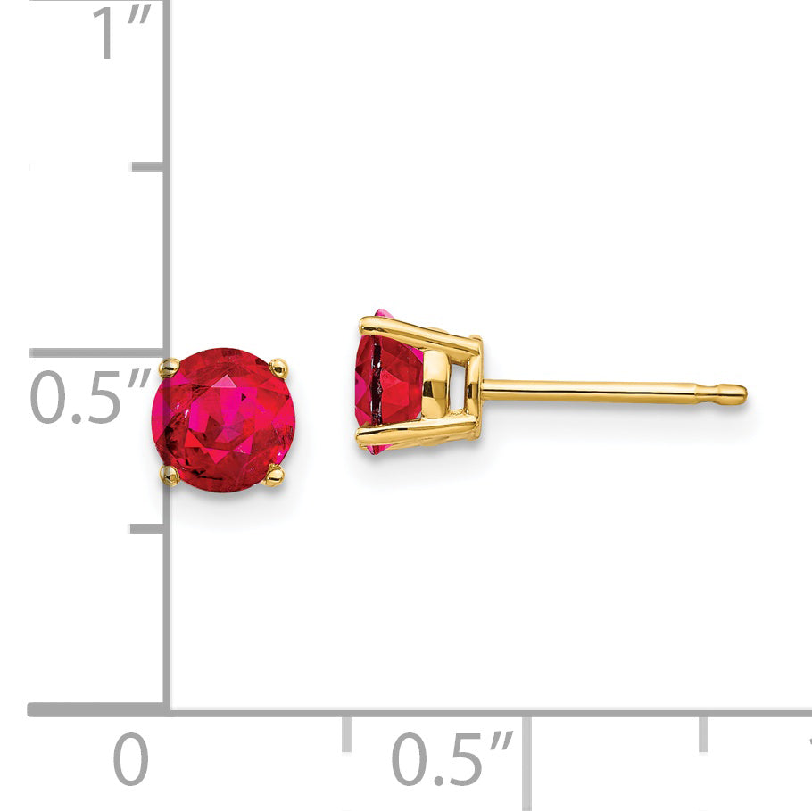 14k Ruby Post Earrings