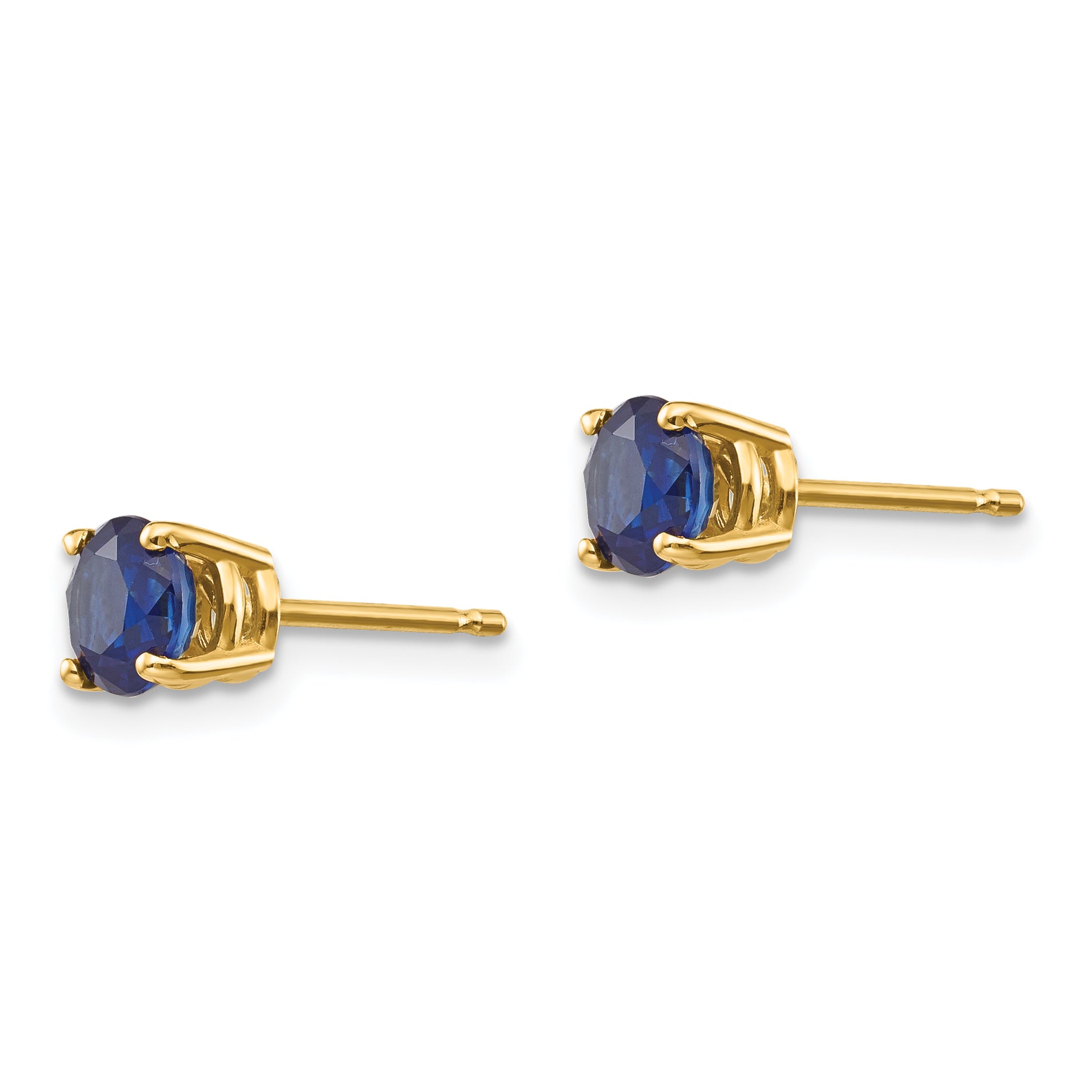 14k Sapphire Post Earrings Secondary image