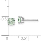 14kw 5mm Round Green Quartz Earrings