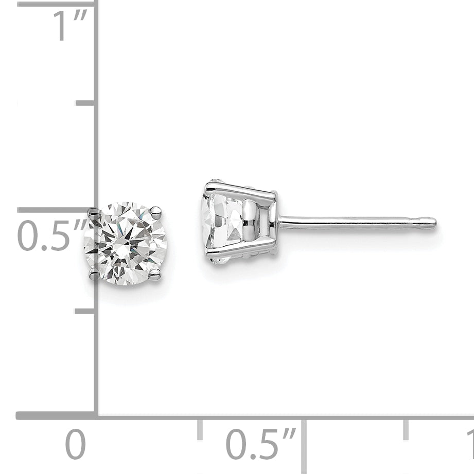 14k White Gold 5mm Cubic Zirconia Earrings