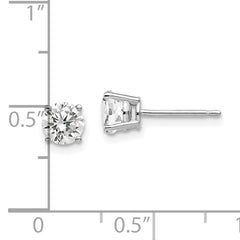 14k White Gold 5mm Cubic Zirconia Earrings