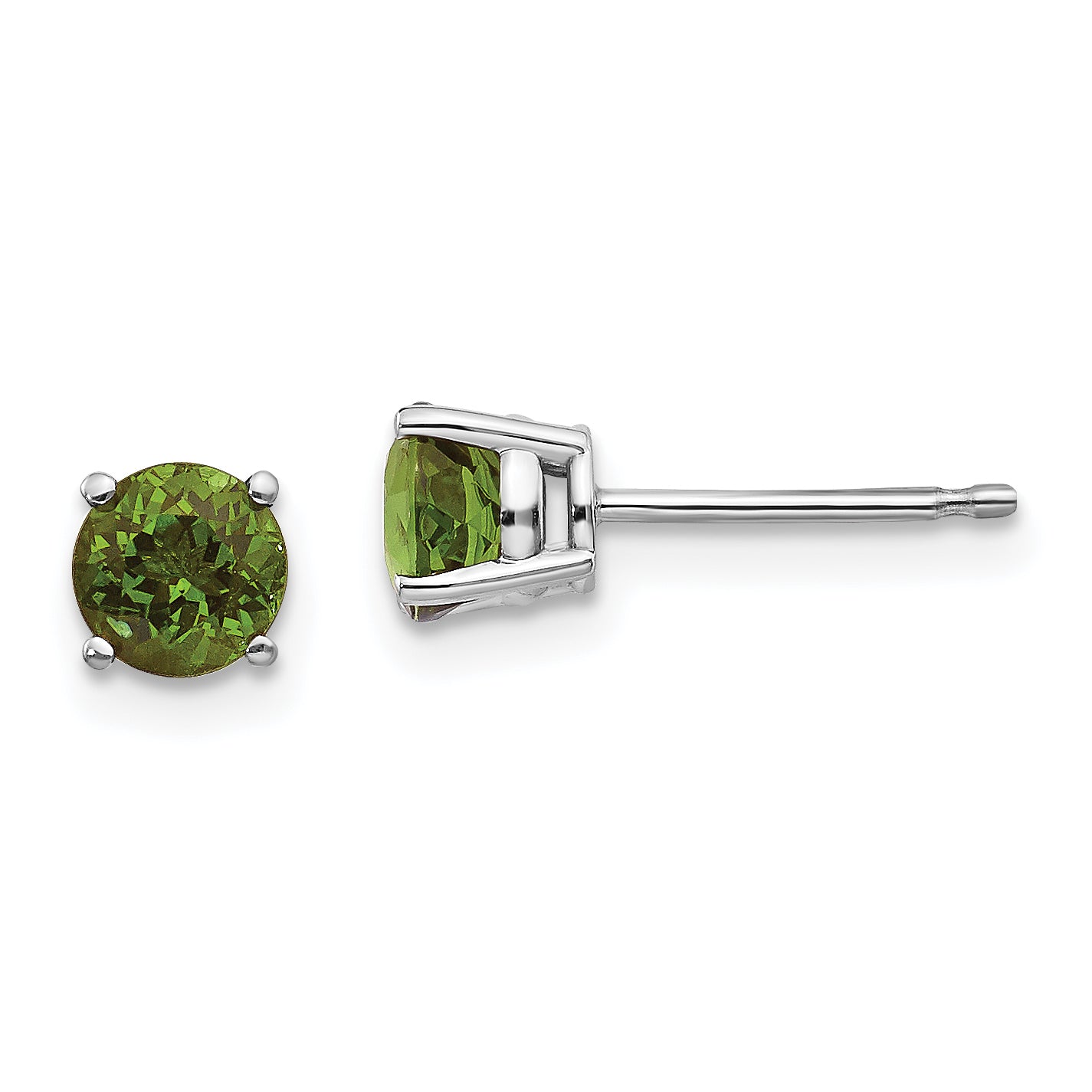 14k White Gold Green Tourmaline Earrings Main image