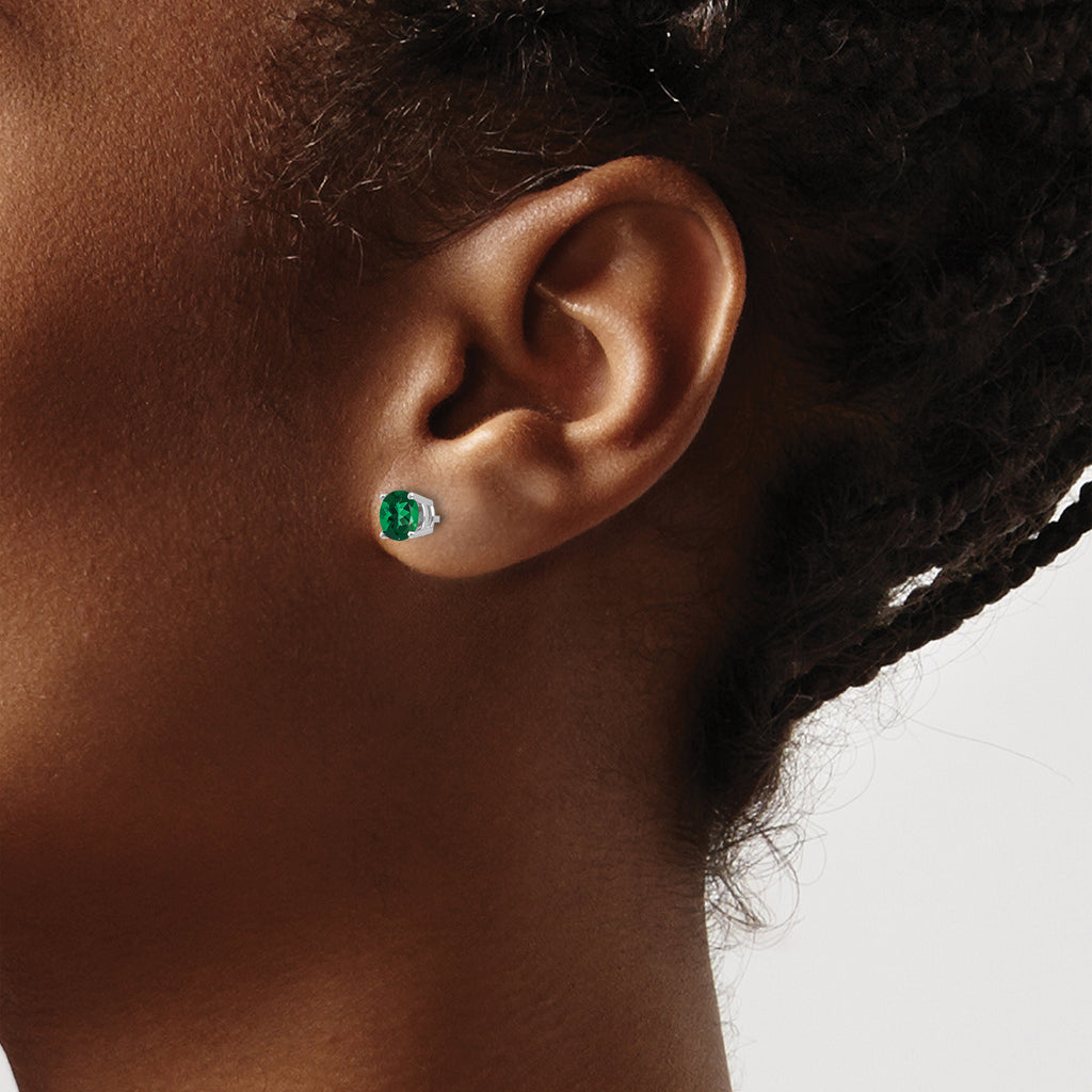 14k White Gold 5mm Mount St. Helens Earrings