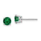 14k White Gold 5mm Mount St. Helens Earrings