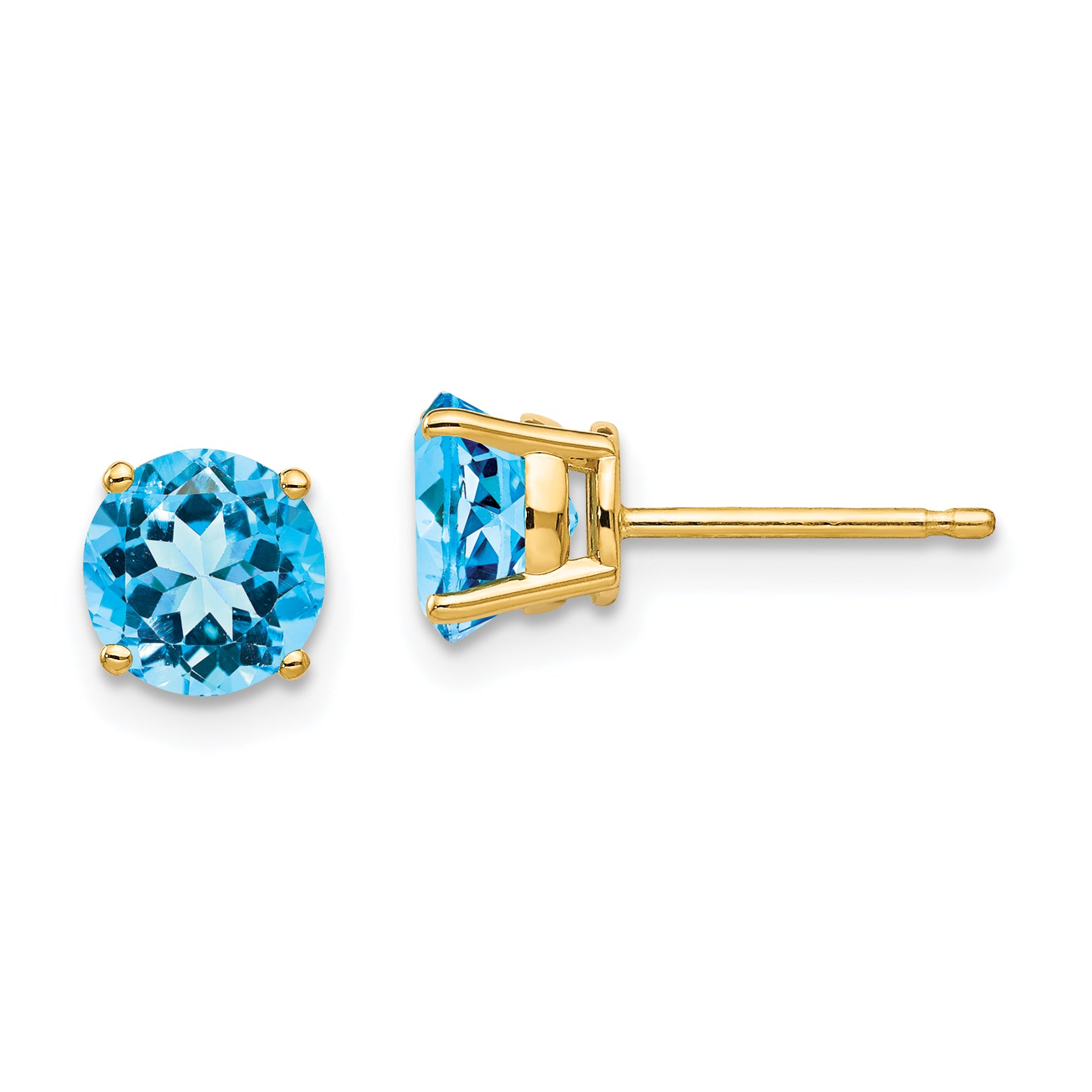 14k 6mm Blue Topaz Earrings Main image