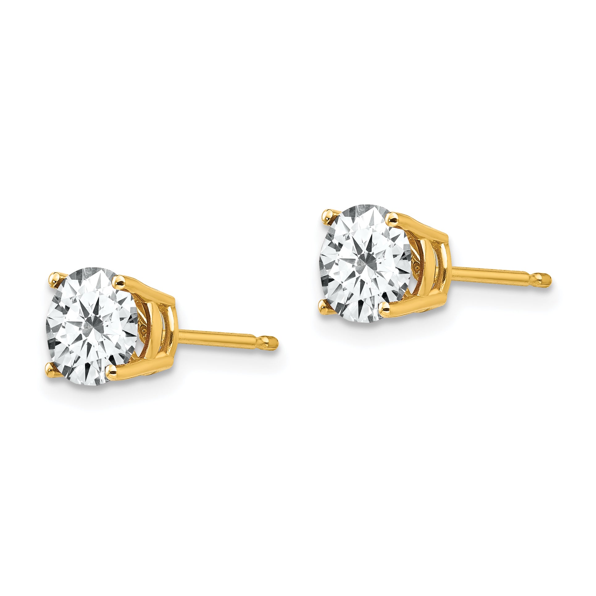 14k 6mm Cubic Zirconia Earrings Secondary image