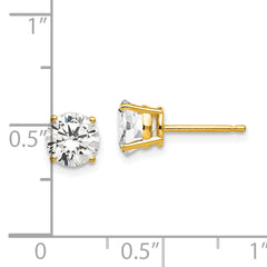 14k 6mm Cubic Zirconia Earrings