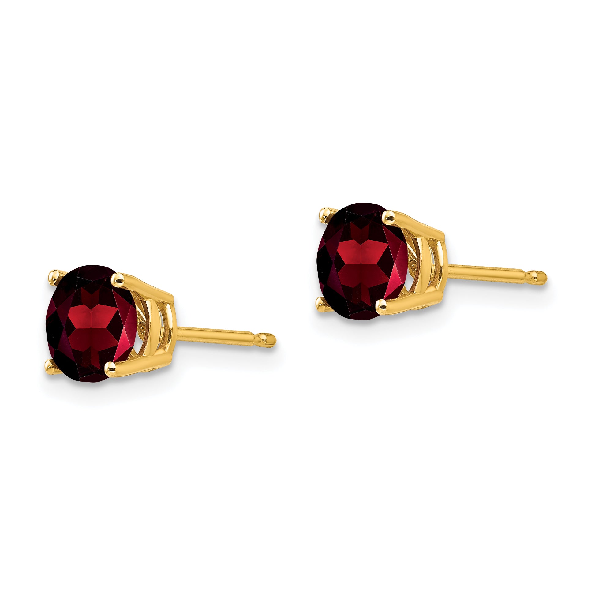 14k 6mm Garnet Post Earrings