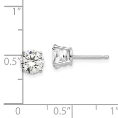 14k White Gold 6mm Cubic Zirconia Earrings