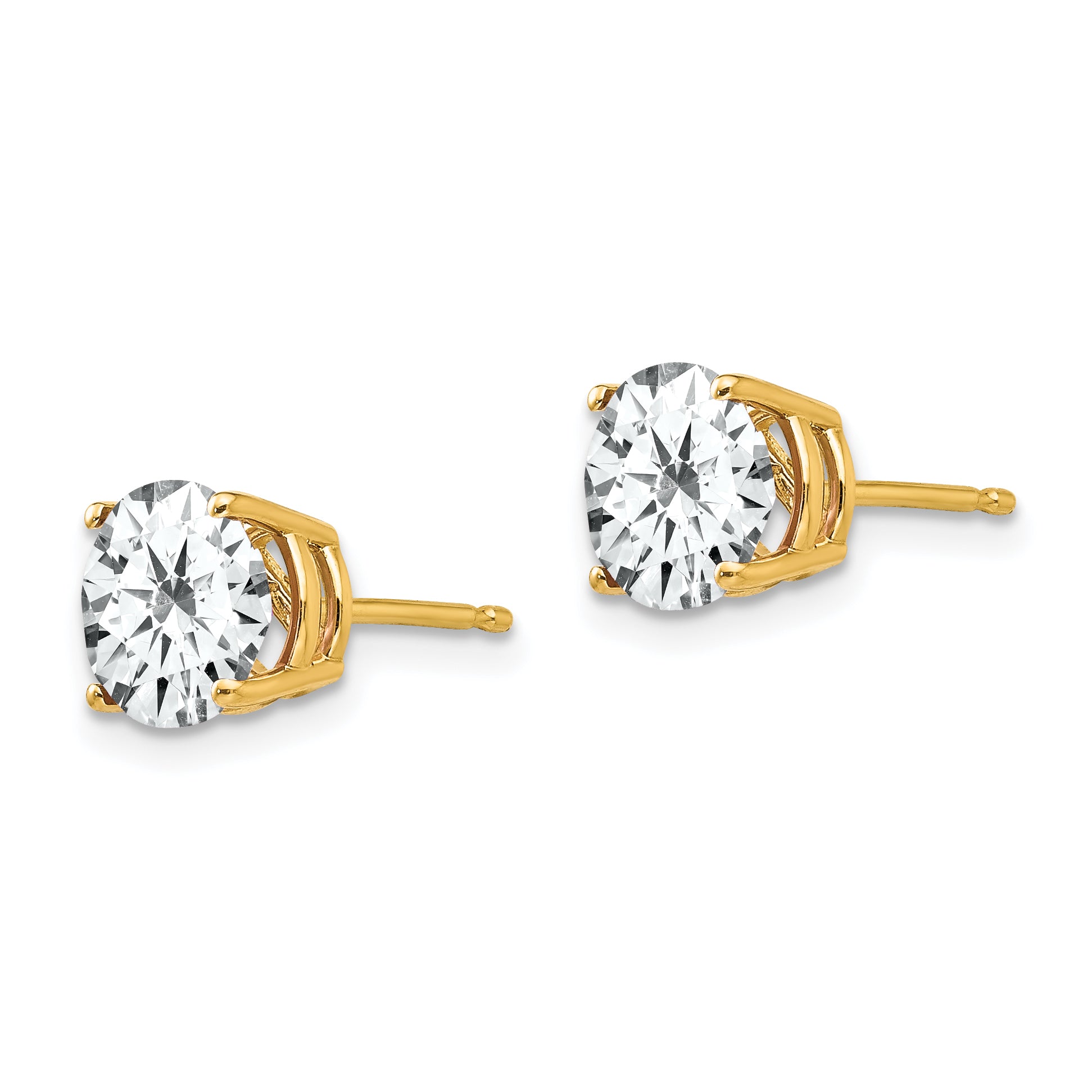 14k 7mm Cubic Zirconia Earrings Secondary image