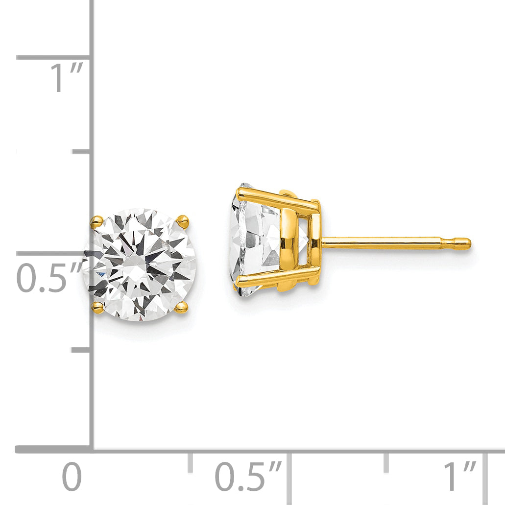 14k 7mm Cubic Zirconia Earrings