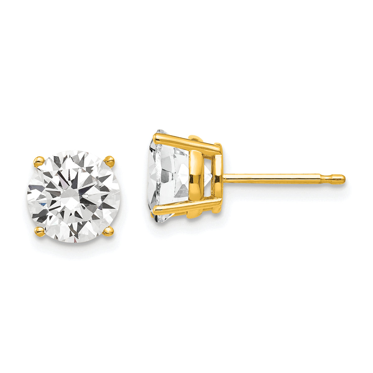 14k 7mm Cubic Zirconia Earrings