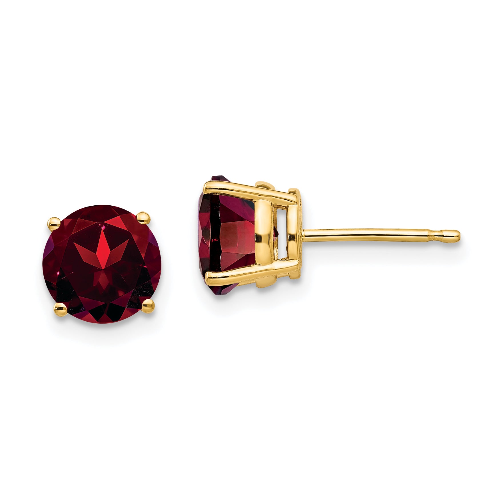 14k 7mm Garnet Post Earrings Main image