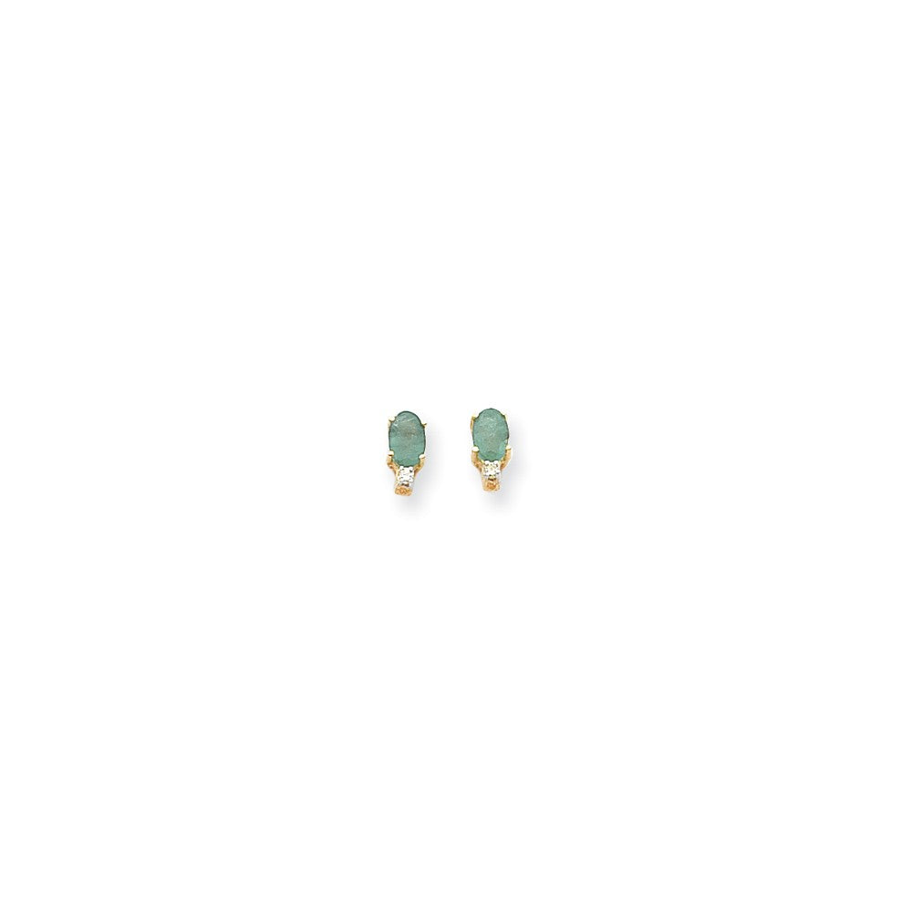 14k 6x4 Oval & Diamond Earring Mountings Main image