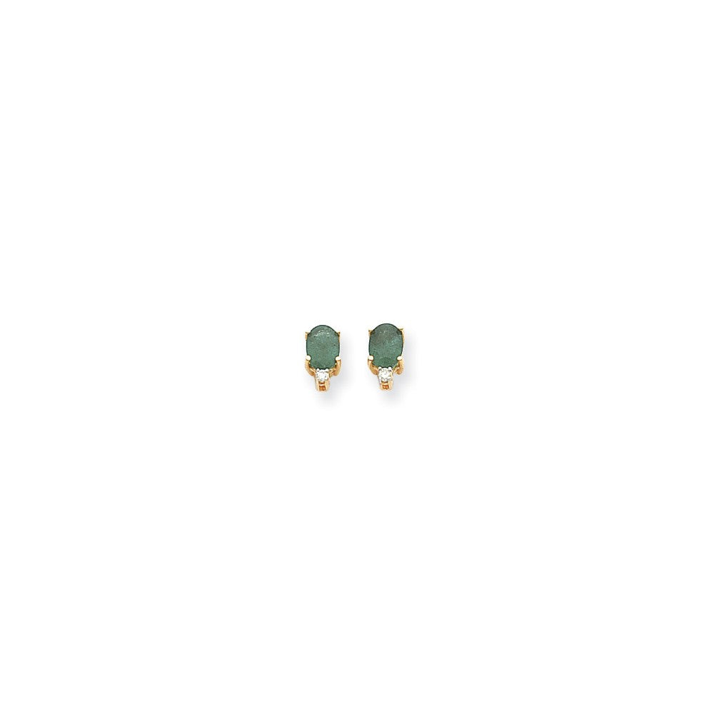 14k 7x5 Oval & Diamond Earring Mountings Main image