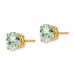 14k 8mm Round Green Quartz Earrings