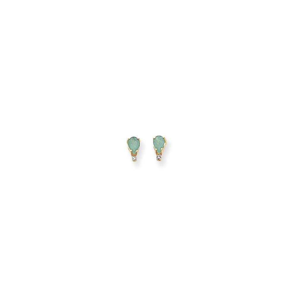 14k 6x4 Pear & Diamond Earring Mountings Main image