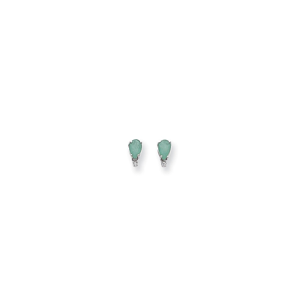 14k White Gold 6x4 Pear & Diamond Earring Mountings Main image