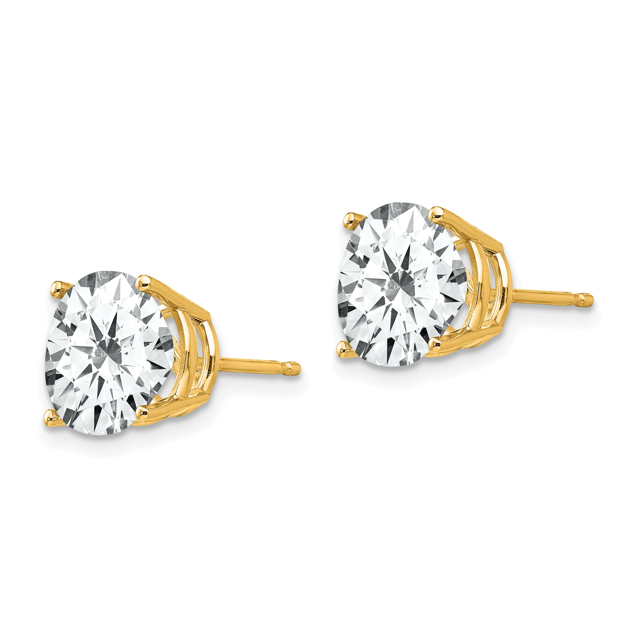 14k 9mm Cubic Zirconia Earrings