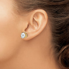 14k 9mm Cubic Zirconia Earrings