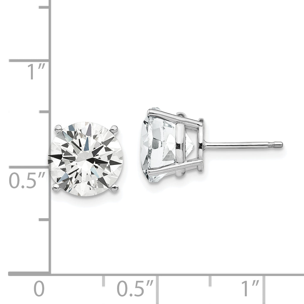 14k White Gold 9mm Cubic Zirconia Earrings