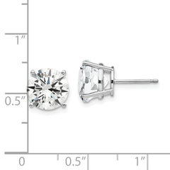 14k White Gold 9mm Cubic Zirconia Earrings