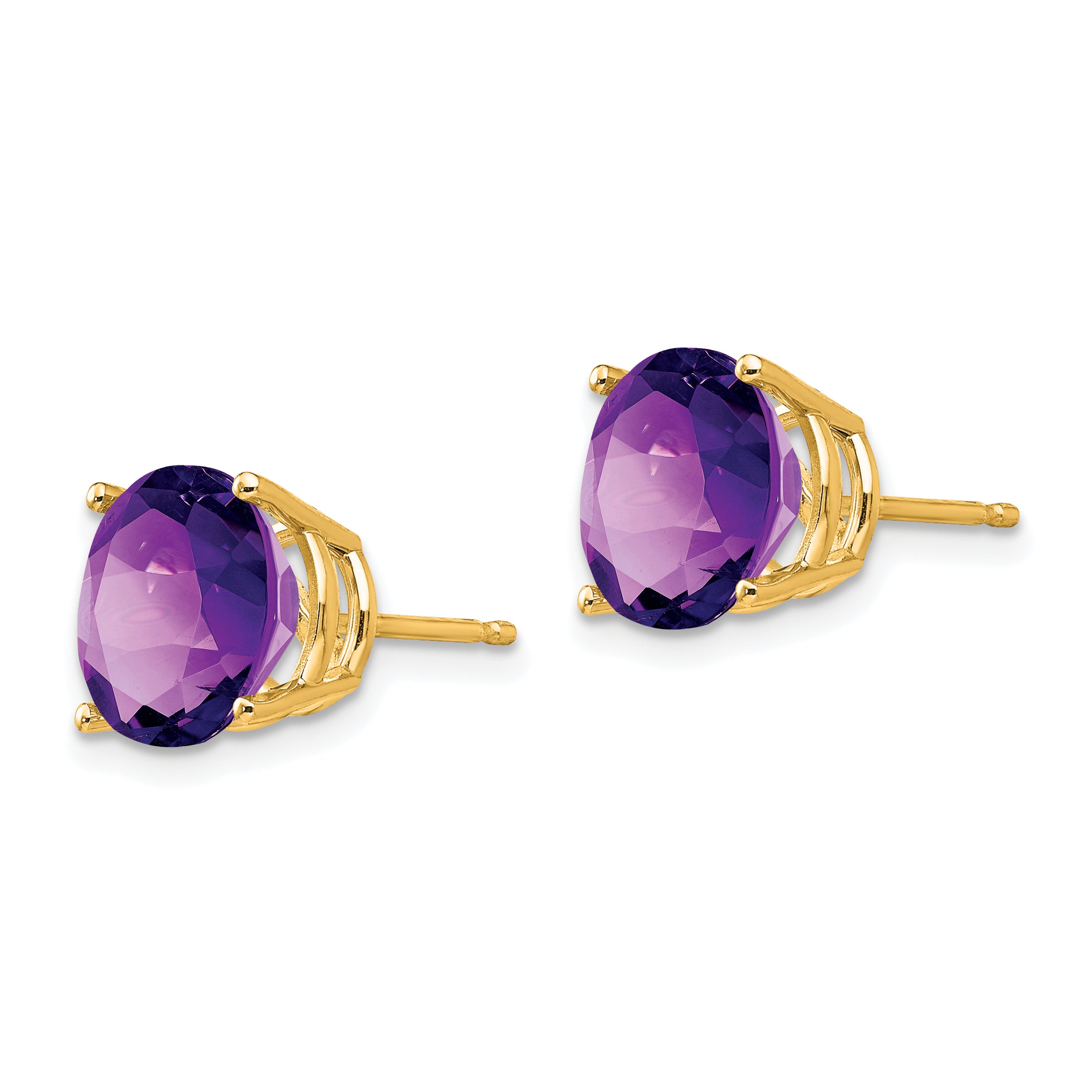 14k 10mm Amethyst Earrings