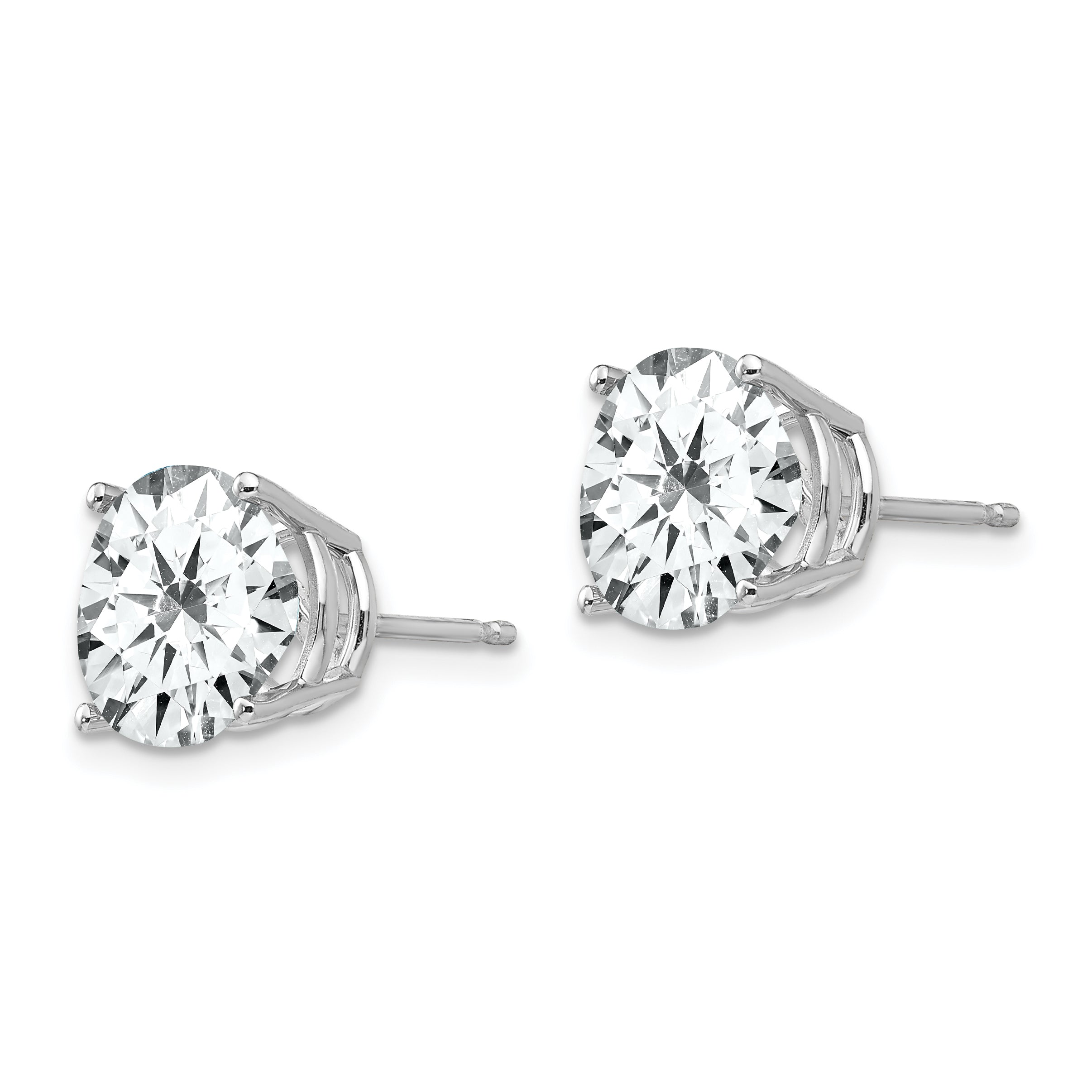 14k White Gold 10mm Cubic Zirconia Earrings Secondary image