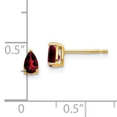 14k 5x3mm Pear Garnet Earrings