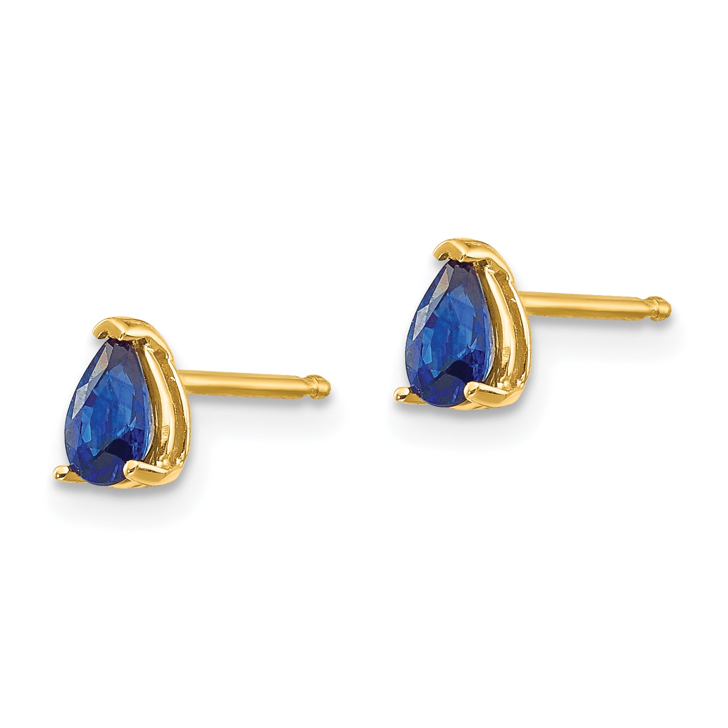 14k Sapphire Post Earrings Secondary image