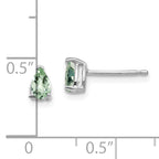14kw 5x3 Pear Checker-Cut Green Quartz Earrings