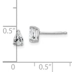 14k White Gold Cubic Zirconia pear stud earring