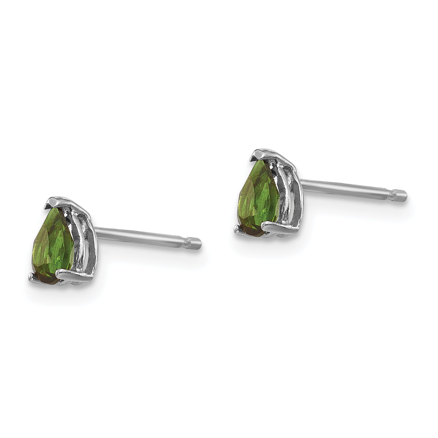 14k White Gold Green Tourmaline Earrings Secondary image