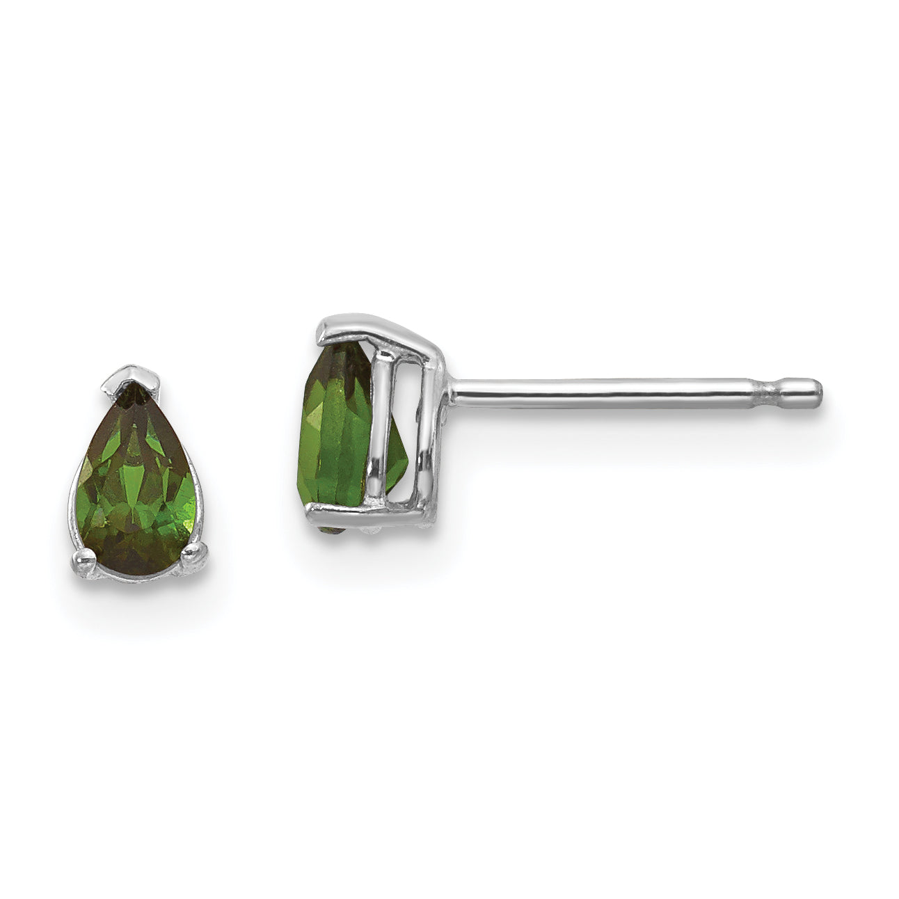 14k White Gold Green Tourmaline Earrings Main image