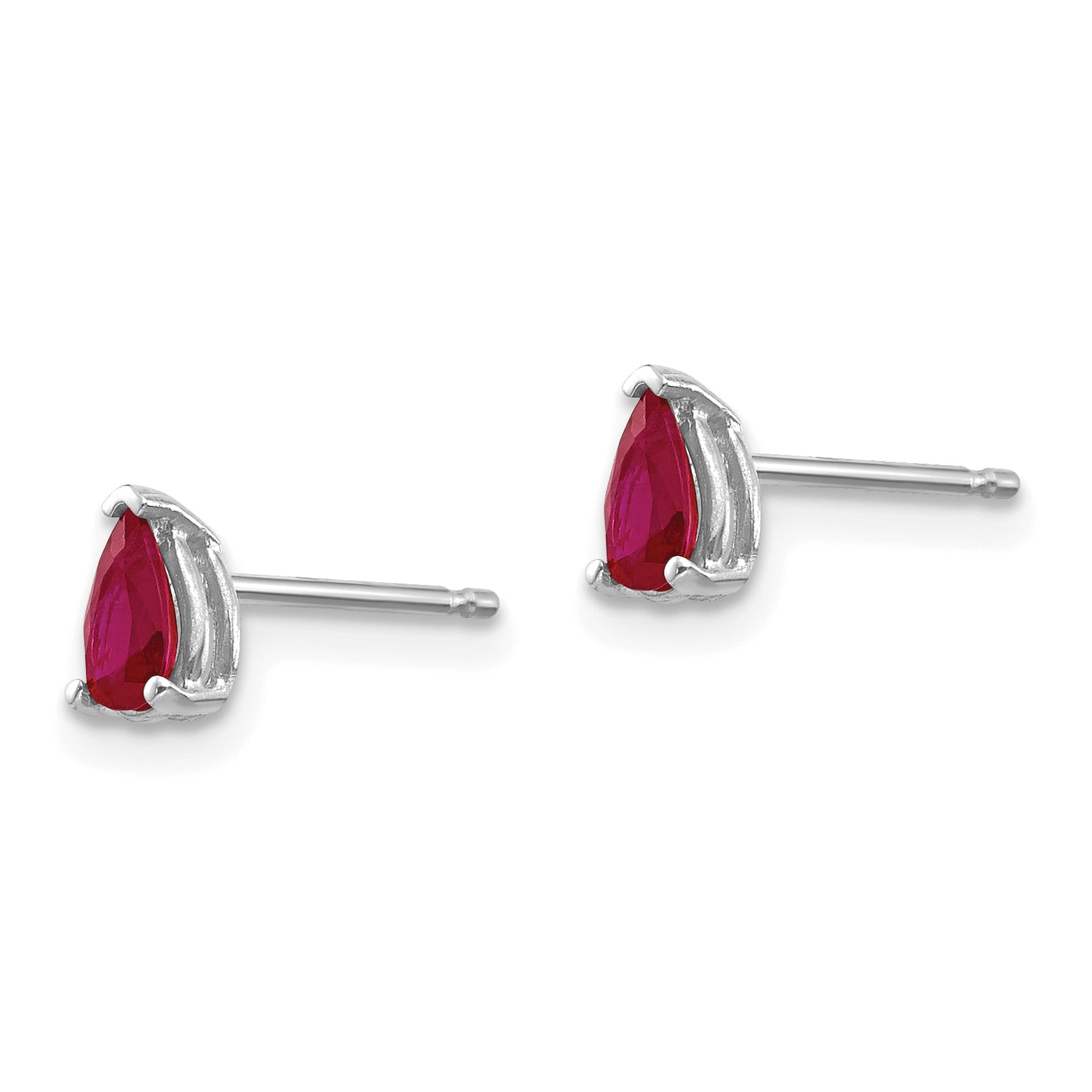 14k White Gold Ruby Earrings Secondary image