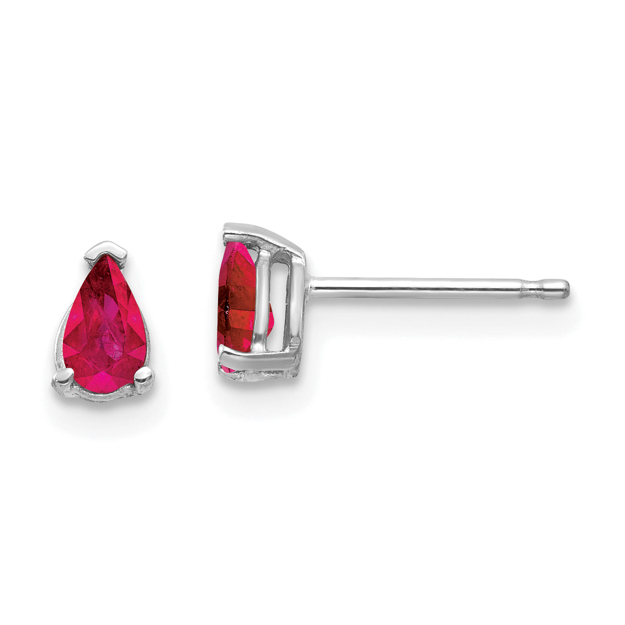 14k White Gold Ruby Earrings Main image