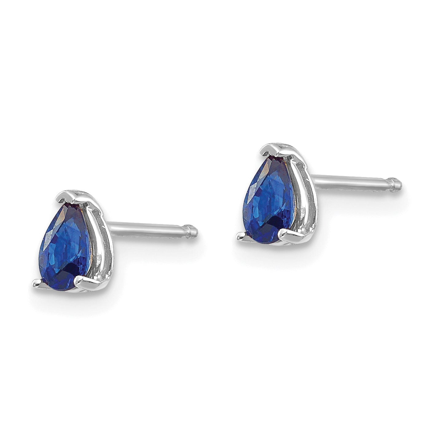 14k White Gold Sapphire Earrings Secondary image