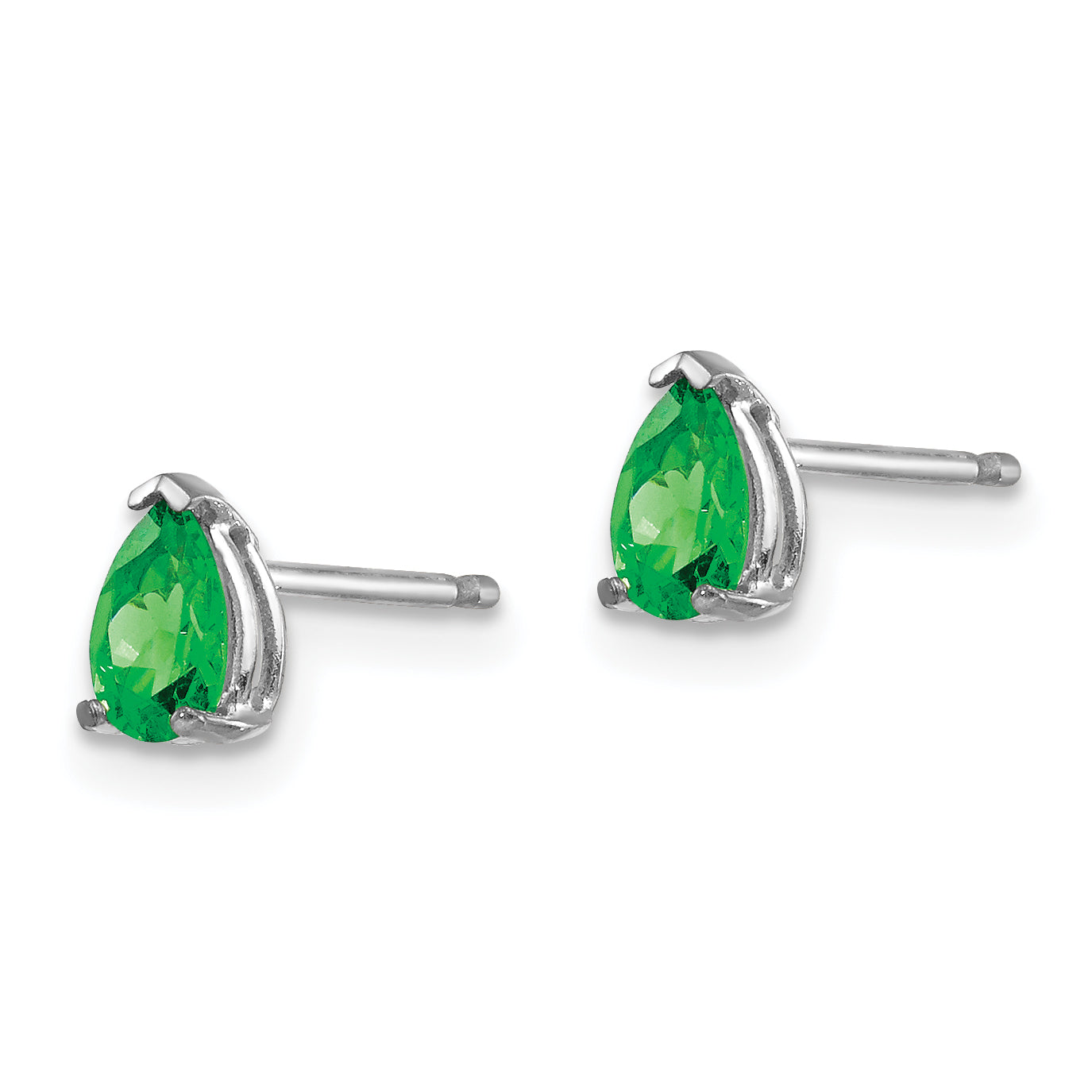 14k White Gold Tsavorite Earrings Secondary image