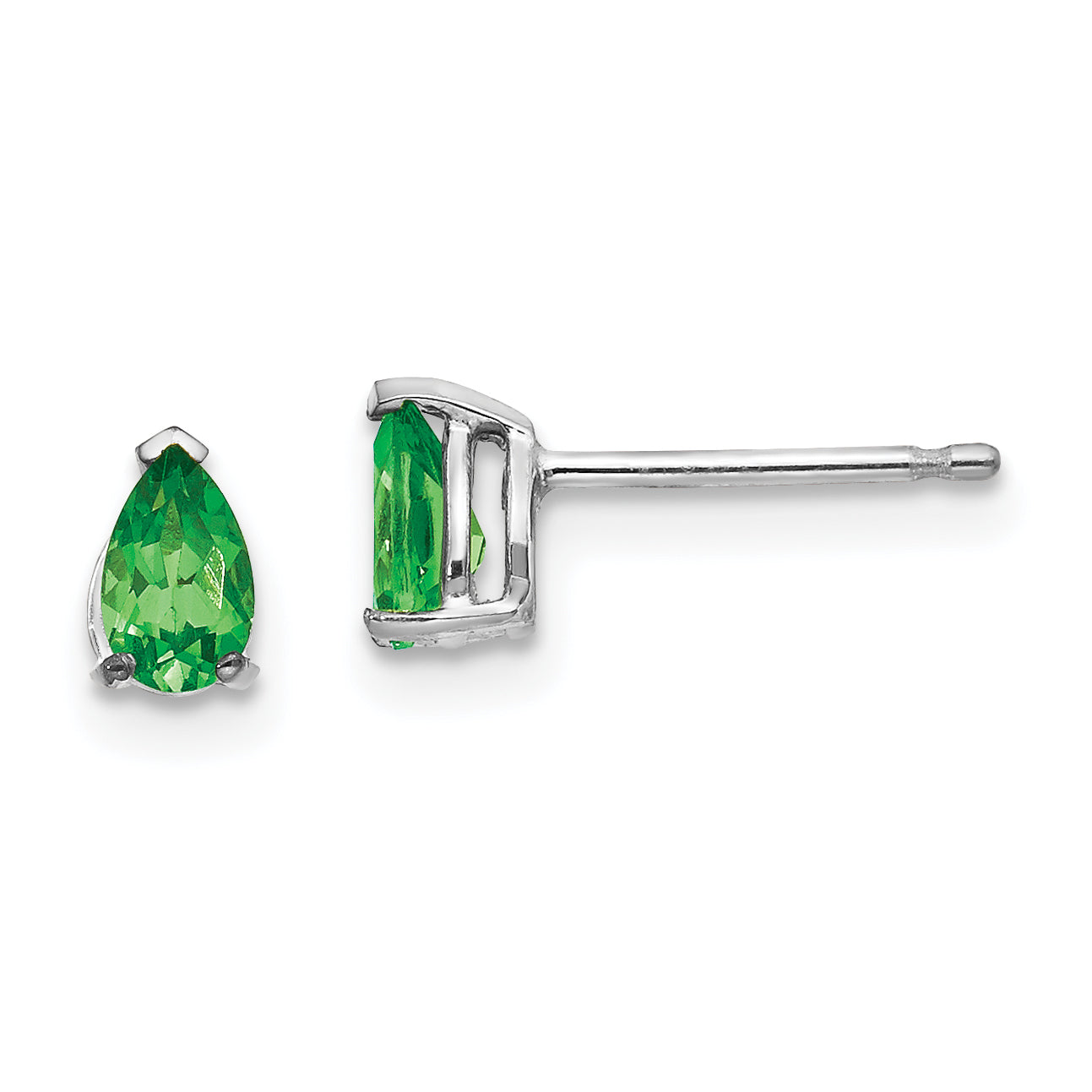 14k White Gold Tsavorite Earrings Main image