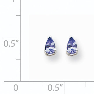 14k White Gold Tanzanite Earrings