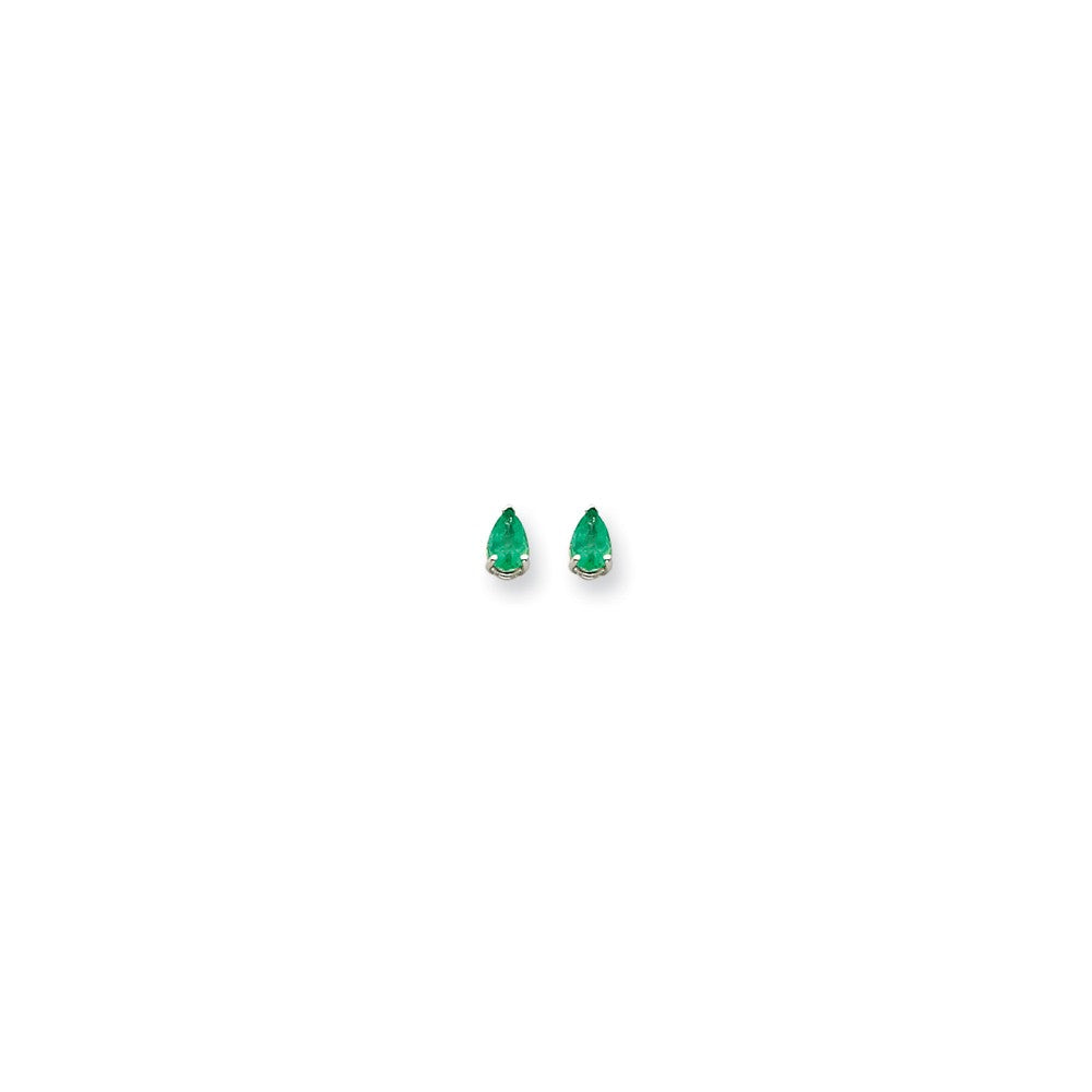 14k White Gold 6x4 Pear Earring Mountings Main image